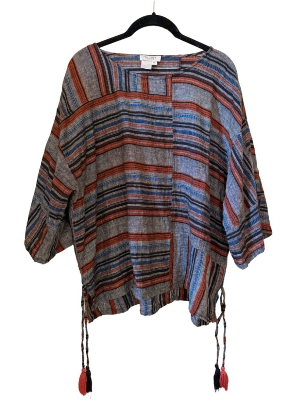 Try Luxe Jeans Tribal Boho Striped Lightweight Women’s Top XL